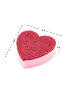 5pcs Double-Sided Heart-Shaped Kitchen Sponges - Valentine's Day Supplies, Strong Degreasing Without Scratching, Pink Double-Sided Dish Washing Sponges, Suitable For Stubborn Grease - Ideal For Home, Restaurant, Space-Saving Design, Dishwashing Tool, Efficient Cleaning Pad, Home Cleaning Accessory - Multicolor - View 5