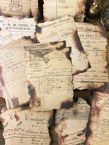 1 Pack Of 30pcs Asymmetrical Vintage Burnt Edge Handwritten English Letter, Music Score, Ticket, Scrapbooking Decoration Material - Multicolor - View 10