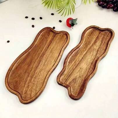 1pc Wooden Cheese Board, Sushi Platter, Breakfast Tray, Serving Platter, Ideal For Displaying Delicacies - Cakes, Fruits, Vegetables, Breads, Cheeses, Sushi, Baking Supplies, Kitchen Essentials, Kitchenware