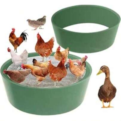 Chicken Dust Bath Tub, Bottomless Design, Dust Bath For Chickens, Chicken Barn Cleaner Container, Container For Chicken Barn Lime, Essential Chicken Barn Accessory