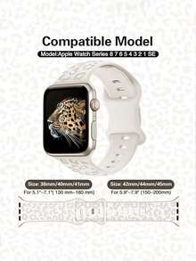 Huastonband 適用於 49mm、45mm、44mm、42mm、41mm、40mm、38mm、46mm，星光豹紋雕刻獵豹圖案防水運動矽膠腕帶，相容於 Series 11、10、9、8、7、6、5、4、3、2、1、SE，適合 ，女士黑色夏季海灘配件，父親節、教師節、度假季、畢業季禮物 - 星光色 - 查看 6