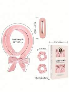 4件套免加热卷发器，柔软丝带包裹，无需加热即可过夜卷发，包含发圈和发夹，适合所有发质 - 淺粉色 - 查看 10