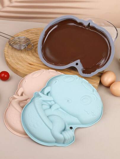 1pc Silicone Snake Shaped Cake Mold, Cute Baking Mold, Creative Cake Mold, Cake Pan, Mousse Pan, Kitchen Baking Tool, Chocolate Mousse Jelly Wax Mold, Baking Tool