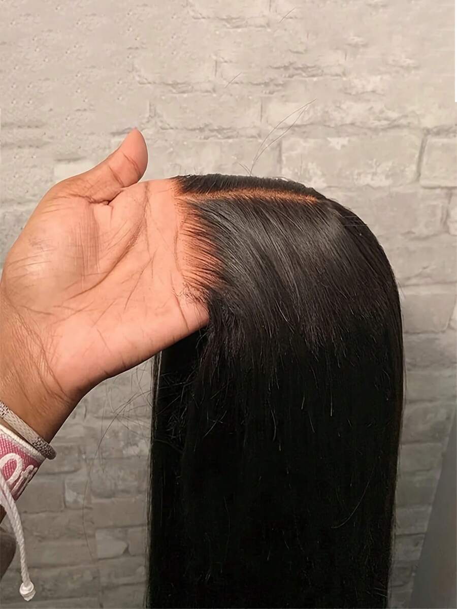 5x5 Lace Front Wig, 100% Human Hair, Pre-Plucked, Transparent Lace, Women, 150% Density, Virgin Hair - Black - View 1