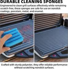 TonGass Paquete de 2 Esponjas de Limpieza 12207 y 1 Paquete de Raspador de Parrilla para Parrillas Interiores George Foreman y la Mayoría de Otras Parrillas Interiores con Ranuras, Esponja de Reemplazo y Raspador para Limpieza - Multicolor - Ver 9