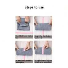 带绑带的宽松衣物折叠板，衣柜收纳架，方便旅行和宿舍使用 - 彩色 - 查看 5