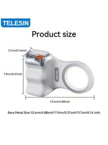 TELESIN P1-MP-10 Magnetic Shooting Aid: Ergonomically Designed For A DSLR Camera Feel, Featuring A 1/4-Inch Screw Mount And Compatible With Tripods And Selfie Sticks. A Professional Shooting Aid. - Silver - View 12