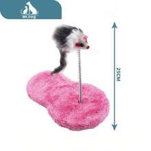 Juguete de resorte ecológico para mascotas, juguete de plumas para gatos, juguetes de sisal natural para rascar - Ratón espiral colorido - Ver 4