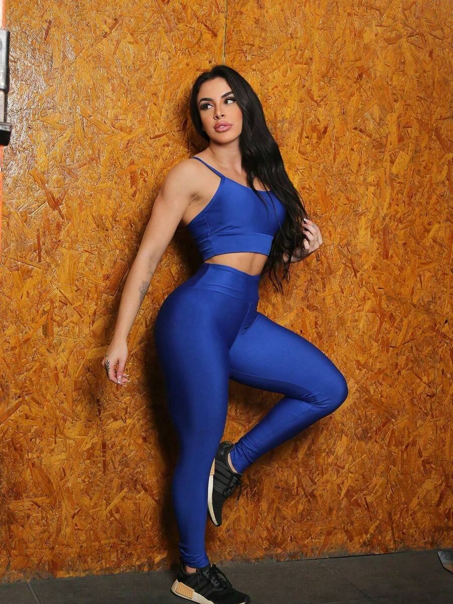 Fitness Gym Set Top With Straps And Padded Cups - Royal Blue Royal Blue - View 1