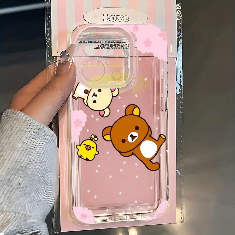 Cartoon Rilakkuma Bear Phone Case Compatible With For  17, 16E, 16, 15, 14, 13, 12, 11 Pro Max, Mini, Air, XR, XS, X, 7, 8 Plus, Transpart TPU Soft Back Cover..Christmas Accessories.Fall S25 Ultra Cute Phone Cases Gifts For Men 14 Cases Gifts Cheap 17 Pro Max Case Gifts For Women Rilakkuma - 混合顏色 1 - 查看 1