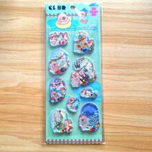 3D可爱小熊注水装饰贴纸，卡通动物闪亮水晶贴纸，趣味装饰贴纸，适用于水瓶、冰箱、手机壳、笔记本、剪贴簿、奖励礼品 - 彩色 - 查看 5