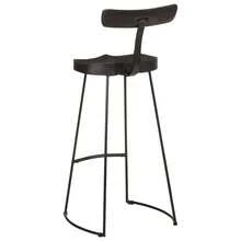 Banquetas de bar vidaXL, conjunto de 2 unidades, pretas, 49x43x103 cm, madeira maciça de manga. - Preto - Ver 4