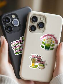 56pcs Matcha Girl Stickers, Suitable For Scrapbooking, Desktops, Luggage, Laptops, Helmets, Water Bottles, DIY Decorations, And As Gifts For Friends - Multicolor - View 7
