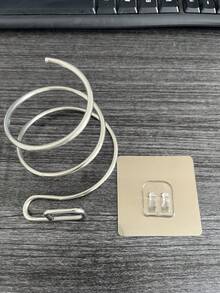 1 Piece Bathroom Spiral Hair Dryer Holder, No-Drill Adhesive Wall Mount Organizer, Nail-Free Removable Hairdryer Storage Rack, Home Bathroom Hair Styling Tool Organizer Bathroom - Silver - View 15