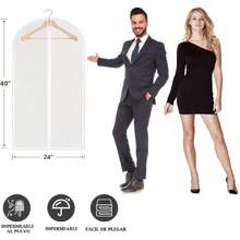 10 Pzs Protector de Ropa Colgante, Fundas Ropa Transparente con Cremallera Completa Antiestático, Anti-Polvo y Transpirable, Reutilizable Portátil Bolsa de Ropa para Trajes, Chaquetas, Faldas,37365550 - Multicolor - Ver 5