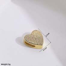 1颗18K镀金A-Z锆石字母吊坠珠，女士DIY定制名字手链时尚首饰礼品 - 金色 - 查看 7