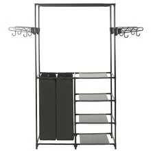 Appendiabiti vidaXL in acciaio e tessuto non tessuto, 87x44x158 cm, nero. - nero - Visualizzare 4