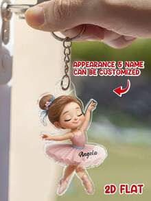 3D Acrylic Keychain With Little Girl Ballet Dancer Design - As Shown 2 - View 15