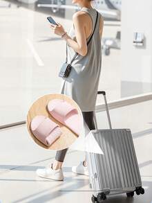 可折叠旅行拖鞋 - 便携防滑，适合海滩、商务旅行、酒店和淋浴间使用