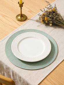 Bộ 1-12 tấm lót bàn ăn đơn giản bằng PVC dệt, chống thấm nước và chịu nhiệt, thích hợp trang trí phòng ngủ, bàn ăn, nhà cửa, phù hợp cho các dịp lễ, tiệc tùng, sinh nhật, đám cưới và các bữa tối. - Nhiều màu - Xem 13