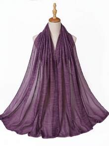 Elegant New Textured Breathable Fashion Luxurious Heavy Rhinestone Glitter Shimmer Hijab Scarf - Multicolor - View 6