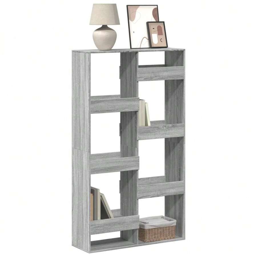 Larryhot Estantería madera de ingeniería gris Sonoma 100x33x175 cm, Fácil de montar, elegante y hermoso, y conveniente para almacenar artículos, es una opción ideal para el almacenamiento y la decoración del hogar. - Gris - Ver 1