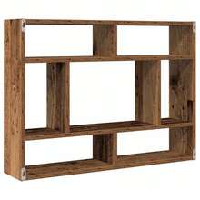 Larryhot Mensola a Muro Legno Antico 75x16x55 cm in Legno Multistrato, Facile da assemblare, dall'estetica elegante e raffinata, pratica per riporre gli oggetti, la scelta ideale per l'organizzazione e la decorazione domestica - Castano - Visualizzare 6