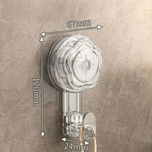 1pc Coffee Brown, White Or Light Grey Clover Shaped Suction Cup Hook, Waterproof, Rotatable, No Drilling Required, Sturdy And Durable, Suitable For Home Decor, Kitchen Or Bathroom, Can Be Used As A Multipurpose Vacuum Hook - Multicolor - View 11