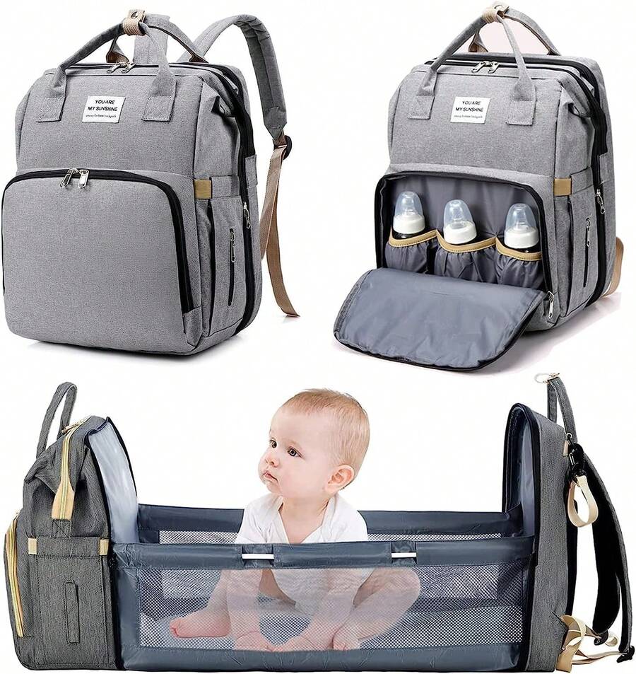 Oaoleer 1PC Diaper Baby Bag Backpack With Changing Station Changing Pad Nursing Bag Baby Shower Tote Bottle Bag Waterproof Large Capacity,Baby Registry Search,Newborn Essentials - Nhiều màu - Xem 1
