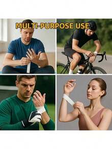 5pcs/1pc White Cotton Protective Tape, Serrated Sports Bandage, Non-Irritating Muscle & Joint Protective Tape, Finger Tape For Climbing, Breathable & Durable Injury Protection & Recovery Wrap For Basketball, Football, Flexible Support Material, Comfortable Fit, Sports Training Accessory, Basketball Auxiliary Supplies - White - View 4