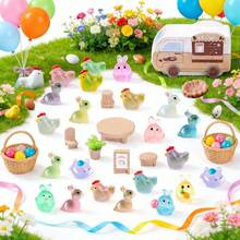 Mini Rabbit Figurines, Glowing Resin Animals, Small Rabbits & Chicks Decor, Can Be Hidden In Easter Eggs As Decorations, Mini Resin Rabbit Figurines, Easter Bunny & Carrot Decor, Miniature Sculptures, Small Farm Rabbit & Chick Fairy Garden Decorations, Suitable For Dollhouse Easter Egg Fillers, Easter Holiday DIY Miniature Fairy Garden Craft Decorations - Multicolor - View 6