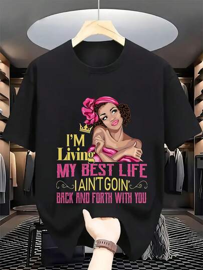 I'm Living My Best Life I Aint Going Back & Forth T-ShirtCamiseta deportiva para estilo de vida activa Camiseta ligera de gimnasio para hombres Estilo callejero cómodo de verano I para entrenamiento y uso casual