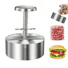 一套304个弹簧圆形汉堡肉饼压模，银色，肉饼压模机，芝士汉堡压模机，不粘汉堡压模机，肉饼模具，适用于肉类、牛肉、奶酪、蔬菜，汉堡制作机，多种尺寸可选，食品成型工具，肉饼模具，适用于肉类 - 彩色 - 查看 13