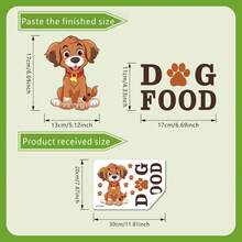 1pc Cartoon Puppy Paw Print Dog Food Container With "DOG FOOD" Label, Airtight Pet Food Storage Bin, Cute Pet Supplies - Multicolor - View 6