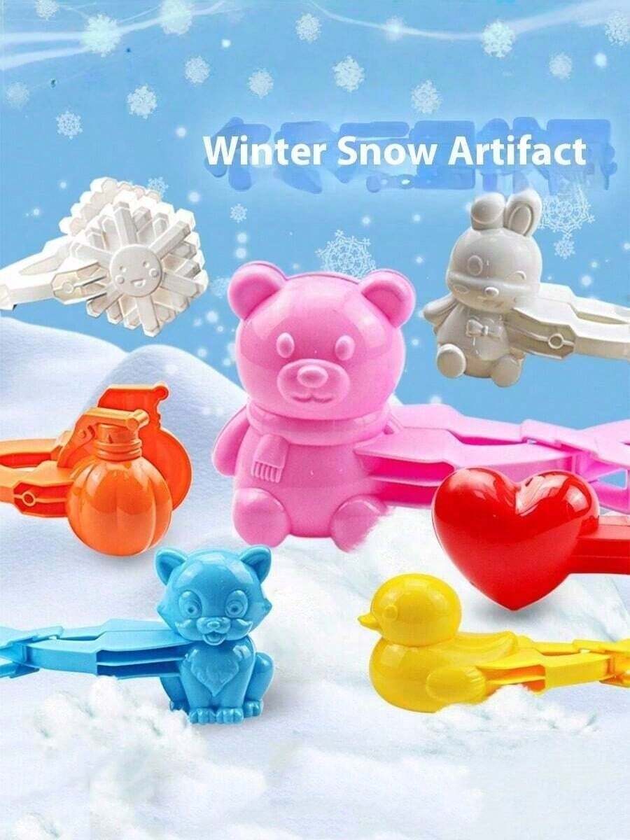 4pcs/Set Snowball Clip, Winter Outdoor Snowball Clip, Snowball Fight Interactive Set