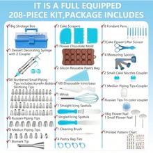 208 PCS Cake Decorating Kit, Baking Supplies With Dessert Decorating Syringe Set, Storage Icing Piping Bags And Tips Set Cookies, Cupcake Cake Decorating Supplies For Beginners - Default - View 4