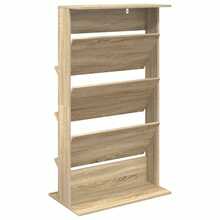 vidaXL Estante para revistas con estante Chêne Sonoma 70 x 41 x 126 cm - Marrón - Ver 8