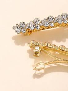 4 chiếc kẹp tóc lò xo đính đá và ngọc trai giả, thích hợp sử dụng hàng ngày, kẹp càng cua, kẹp tóc cài, kẹp tóc cài đầu, phụ kiện tóc, phụ kiện tóc cho nữ, ghim cài tóc - Nhiều màu - Xem 2