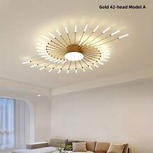 42+1 Head Modern Semi-Flush Mount LED Ceiling Light, Acrylic Lampshade, Hardwired 110-240V, Switch Control, Includes Installation Hardware, Suitable For Bedroom, Living Room, Dining Room - Multicolor - View 8