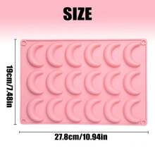 18-Cavity Silicone Moon Shaped Mold, Essential For Ramadan - Suitable For Chocolate, Ice Cube, Italian Panna Cotta, Pudding, Jelly, Candy And Cake Baking Decoration, Eid Mubarak - Multicolor - View 2