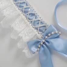 2件套女仆头饰+颈带，日式蕾丝蝴蝶结头饰，发夹，甜美天使街头派对头饰 - 彩色 - 查看 13