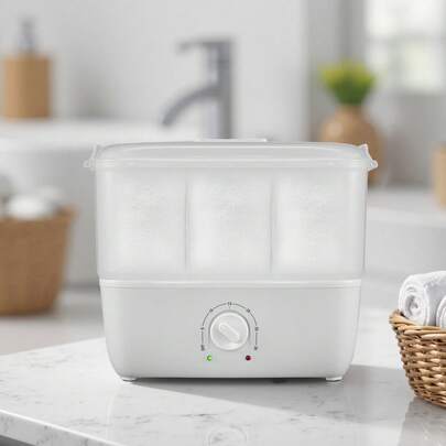 Hot Towel Warmer, 1.1 Gal Small Towel Steamer With Clip & Indicator, Holds 12-15 Towels, Portable Facial Warmer Quickly Heats Up In 5 Minutes, For Spa, Barber, Manicures, Massage, Salon, White