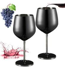 TendenciaJuego De 2 Copas De Acero Inoxidable Para Vino, 18oz Negro NegroCalidad premium - Negro - Ver 13