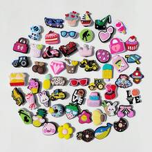 10-20-30-50-100pcs/Set Hot Selling Random Mixed Pink Series DIY Shoe Charms, Suitable For Bracelets, Bags And Accessories - PVC Material, Ideal Gift For Birthday, Christmas, Valentine's Day - Multicolor - View 3