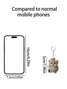 1个亚克力猫咪宠物钥匙扣，可爱猫咪钥匙扣，亚克力动物吊坠，小饰品，包包挂饰，汽车钥匙扣，钥匙链挂绳，钥匙扣，钥匙圈，情侣钥匙扣，男士钥匙扣，女士钥匙扣，生日礼物，朋友礼物，节日礼物，活动纪念品，派对小礼品 - 彩色 - 查看 7