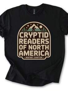 Book Lover Cryptid T-Shirt _ Bigfoot Fan Gift _ Outdoor Reader Tee - màu đen - Xem 1