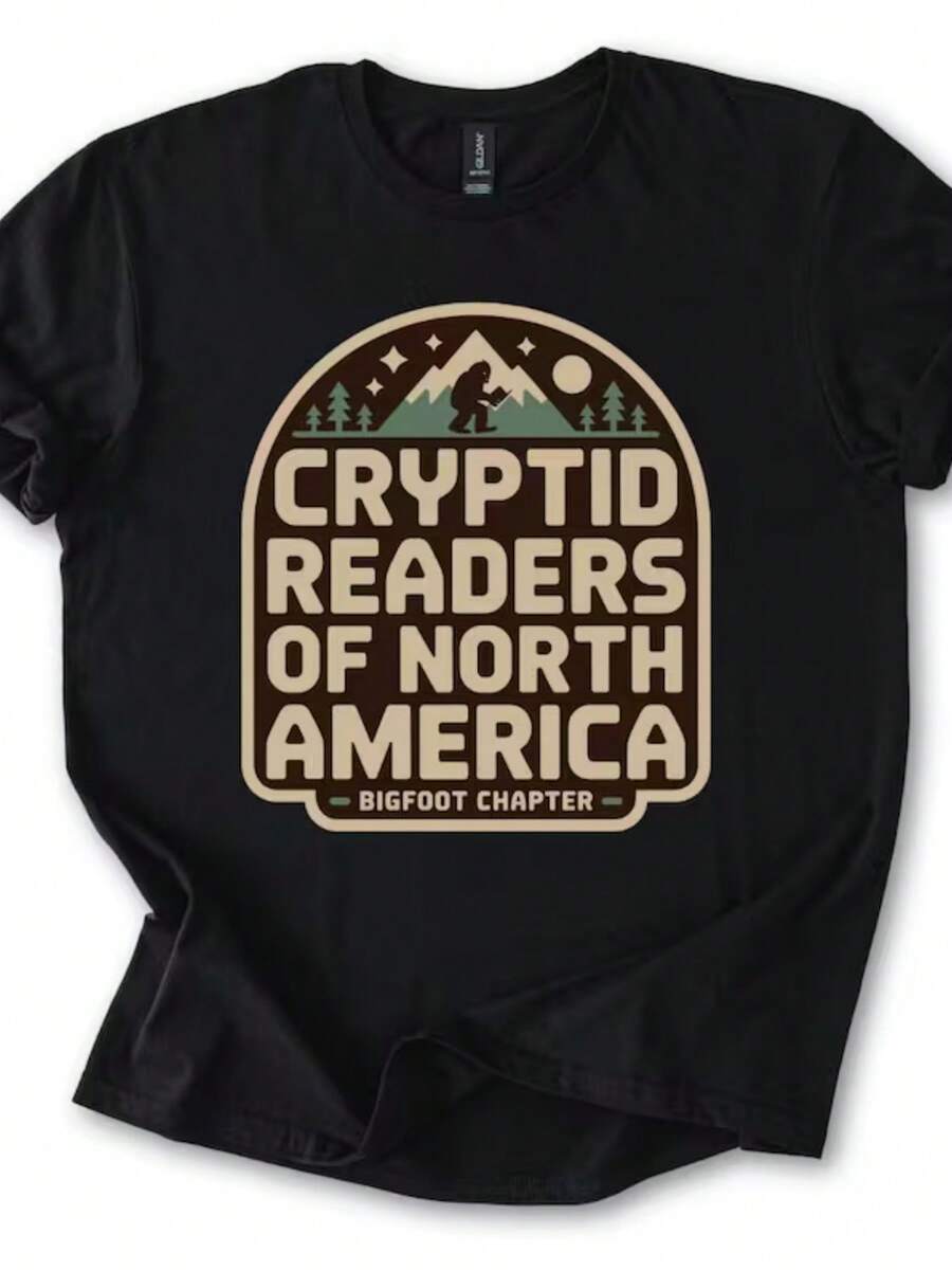 Book Lover Cryptid T-Shirt _ Bigfoot Fan Gift _ Outdoor Reader Tee - màu đen - Xem 1