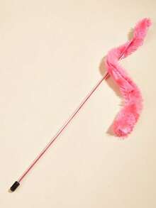 1个随机颜色毛绒逗猫棒，底部带铃铛，适合猫咪 - 彩色 - 查看 5