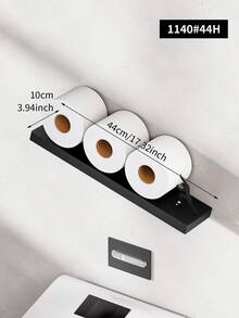 1pc Creative Toilet Paper Holder, Black Tissue Paper Dispenser For Bathroom, Interesting Toilet Paper Storage, No Drill Toilet Paper Rack, For Decorative Toilet Paper Holder, Bathroom Storage Rack, Bathroom Decor - Black - View 12