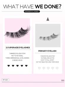 Lasvirey 7 Pairs Half-Eye False Eyelashes Cat Eye Natural Look Short Fox Eye Thin Transparent Dense Cross False Eyelashes For Daily And Party Wear - Black - View 7